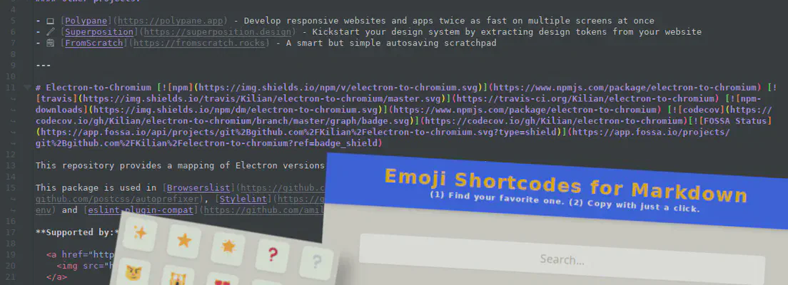 Emoji Shortcodes For Markdown